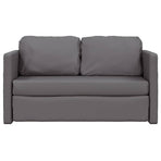 Floor Sofa Bed 2-in-1 Grey 112x174x55 cm Faux Leather