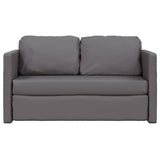 Floor Sofa Bed 2-in-1 Grey 112x174x55 cm Faux Leather - 45-Degree Angle