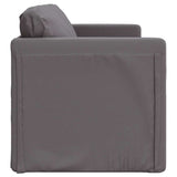 Floor Sofa Bed 2-in-1 Grey 112x174x55 cm Faux Leather - Rear View