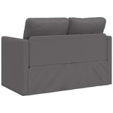 Floor Sofa Bed 2-in-1 Grey 112x174x55 cm Faux Leather - Close-Up Angle