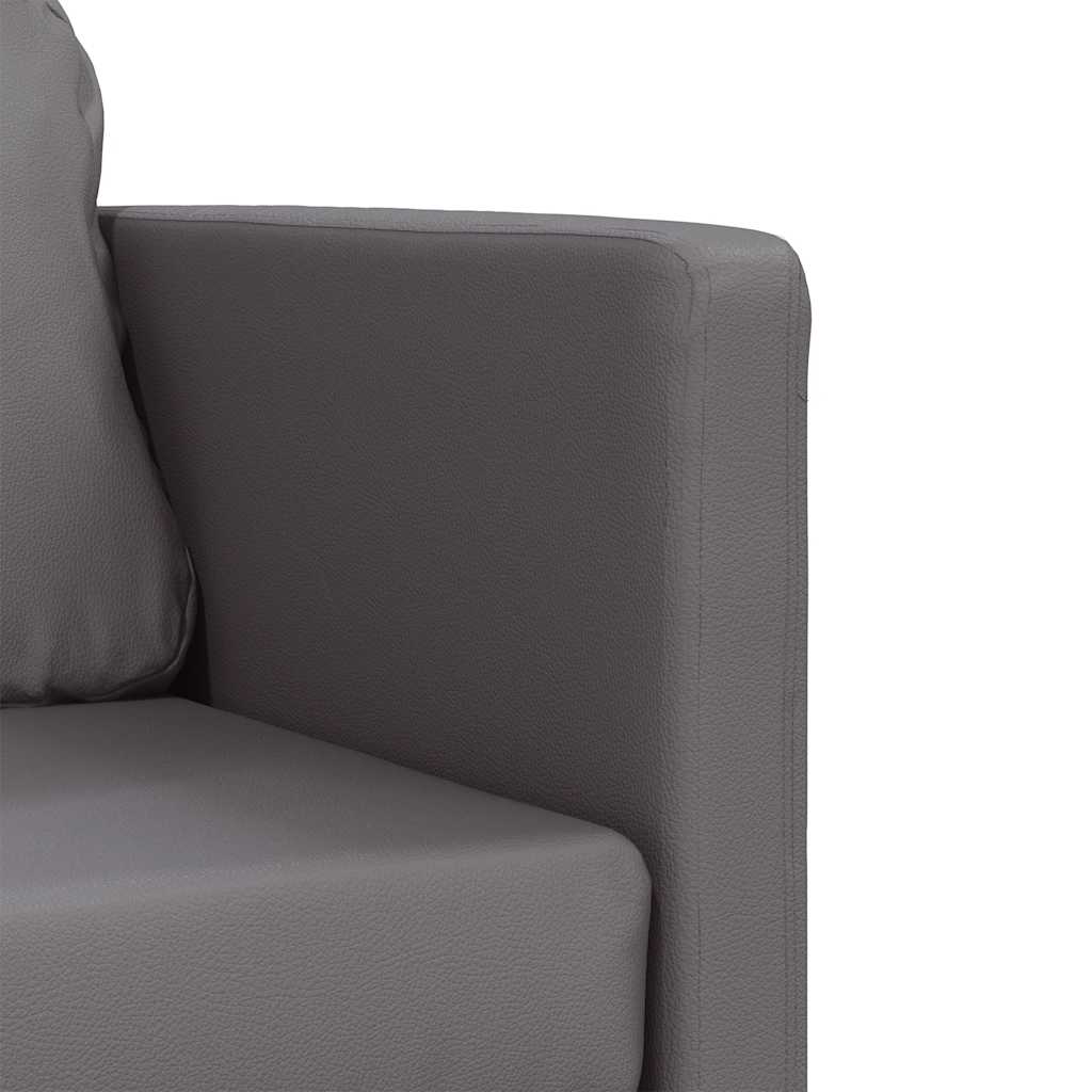 Floor Sofa Bed 2-in-1 Grey 112x174x55 cm Faux Leather