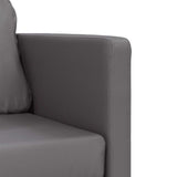 Floor Sofa Bed 2-in-1 Grey 112x174x55 cm Faux Leather