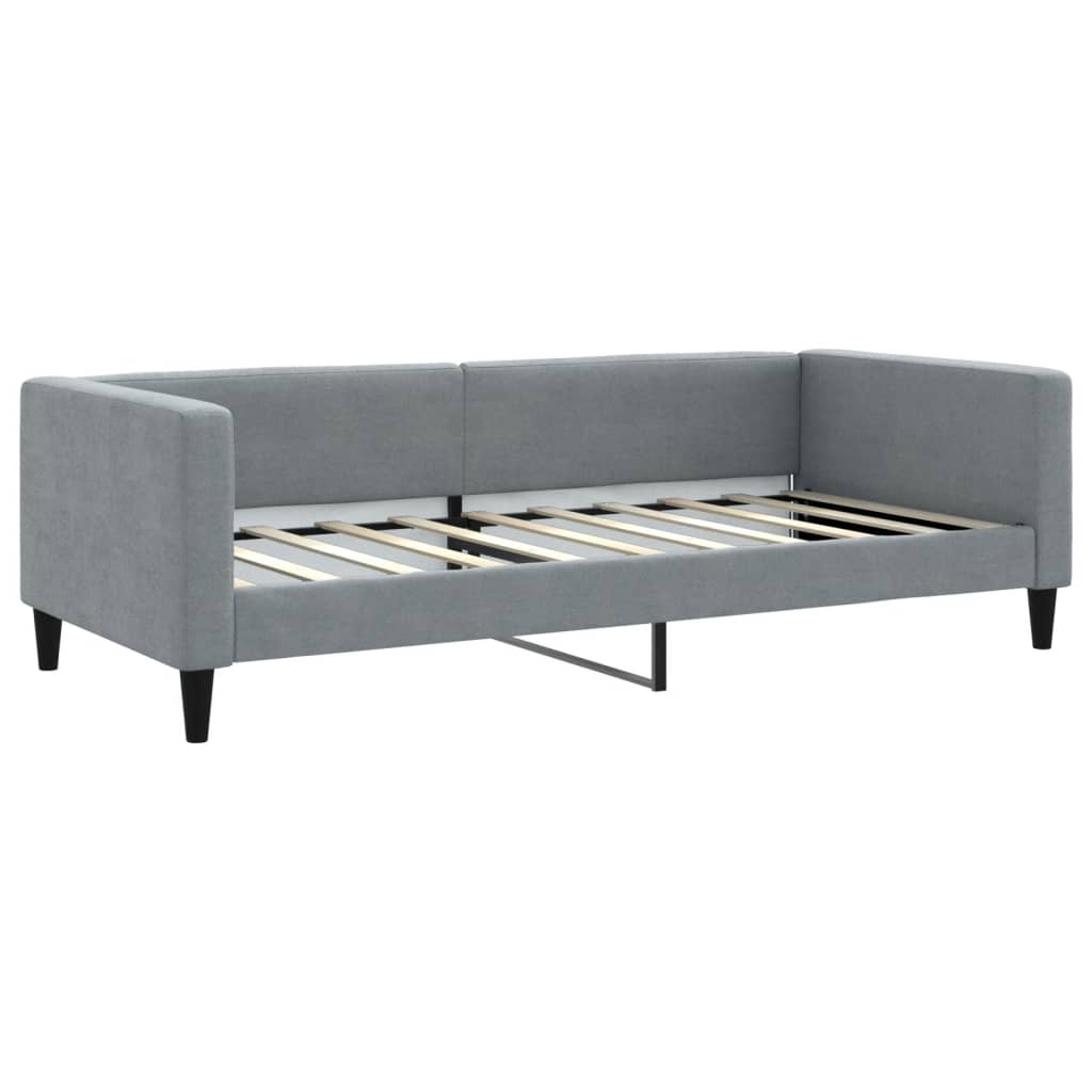 Day Bed without Mattress Light Grey 90x190 cm Fabric