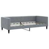 Day Bed without Mattress Light Grey 90x190 cm Fabric - Front View