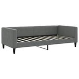 Day Bed without Mattress Dark Grey 90x190 cm Fabric - Front View