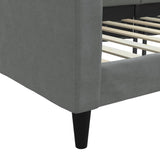 Day Bed without Mattress Dark Grey 90x190 cm Fabric - Rear View