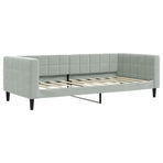 Day Bed without Mattress Light Grey 90x190 cm Velvet