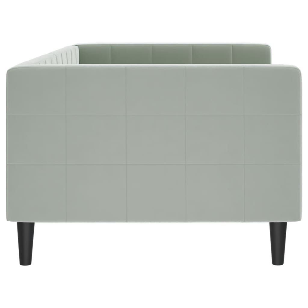 Day Bed without Mattress Light Grey 90x190 cm Velvet