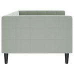 Day Bed without Mattress Light Grey 90x190 cm Velvet