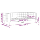 Day Bed without Mattress Light Grey 90x190 cm Velvet - Low Angle
