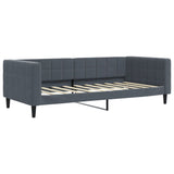 Day Bed without Mattress Dark Grey 90x190 cm Velvet - Front View