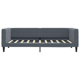 Day Bed without Mattress Dark Grey 90x190 cm Velvet - Side View