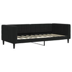 Day Bed without Mattress Black 90x190 cm Velvet