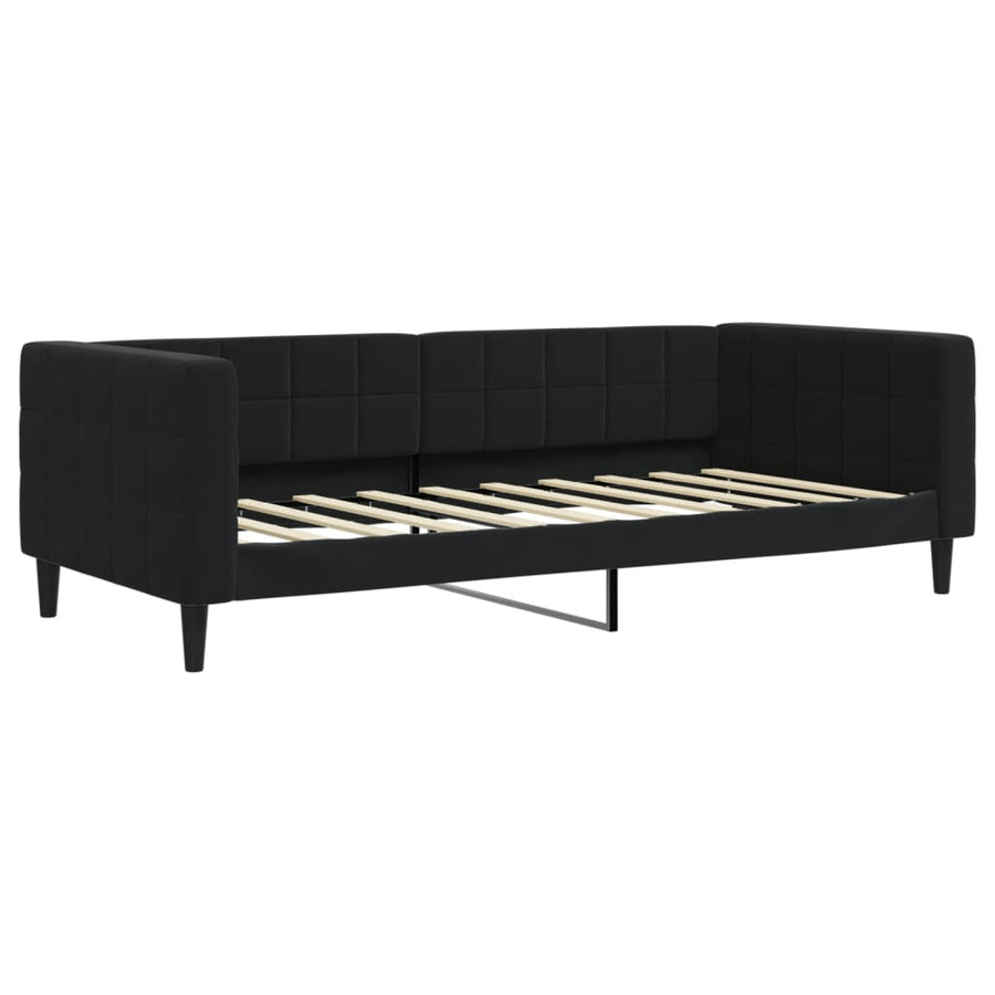 Day Bed without Mattress Black 90x190 cm Velvet