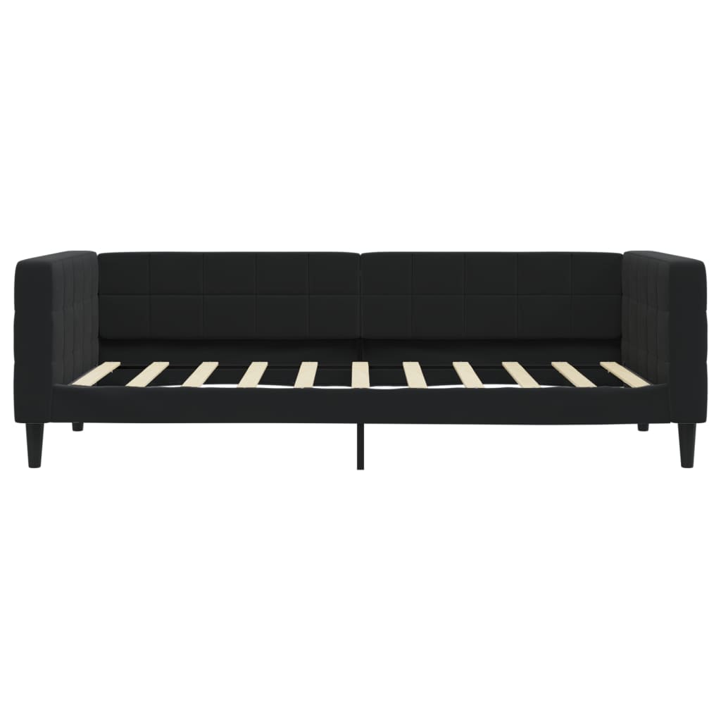 Day Bed without Mattress Black 90x190 cm Velvet