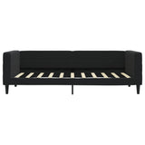 Day Bed without Mattress Black 90x190 cm Velvet - Side View