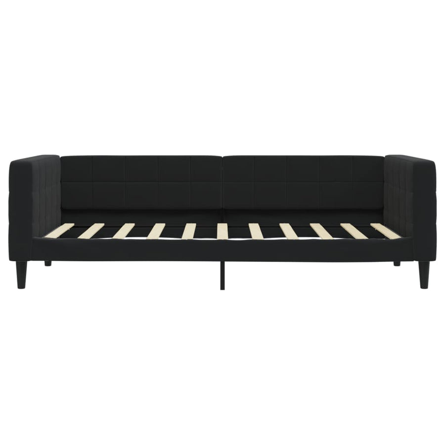 Day Bed without Mattress Black 90x190 cm Velvet