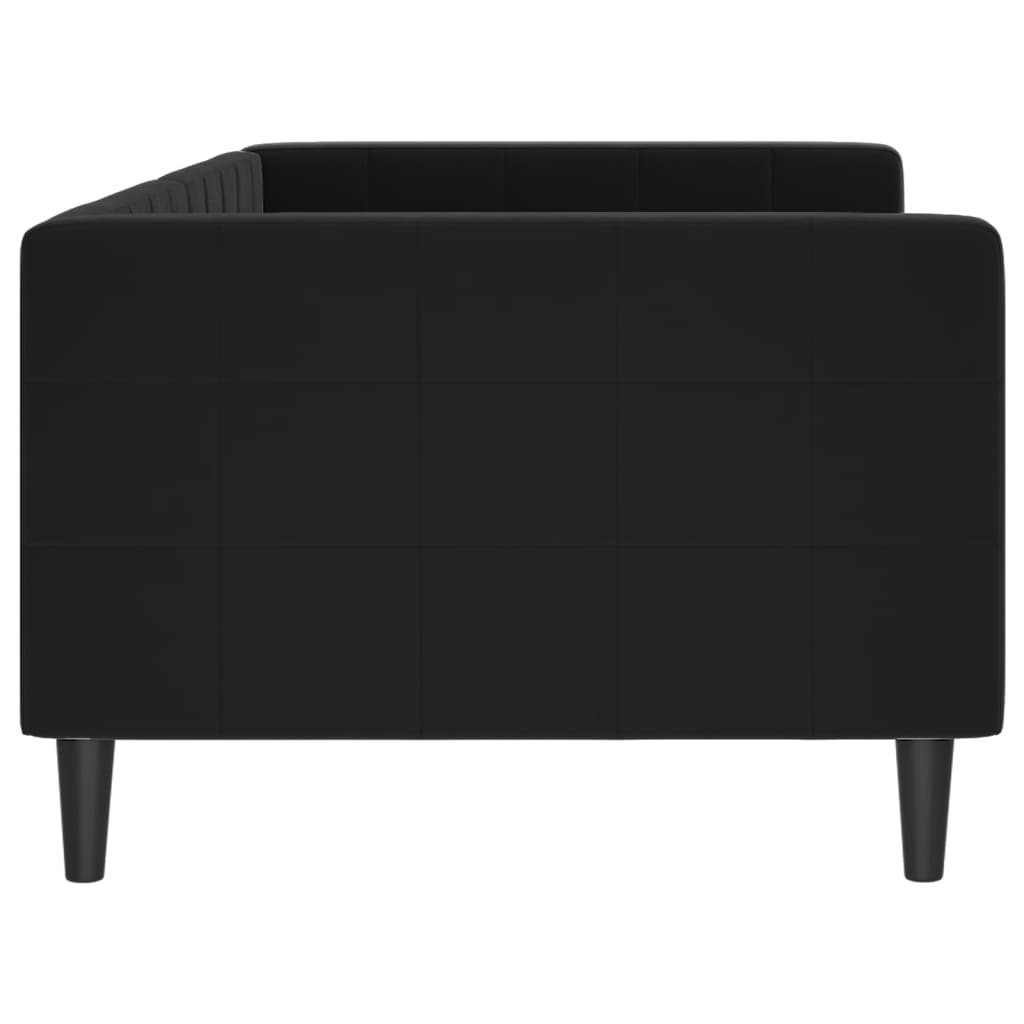 Day Bed without Mattress Black 90x190 cm Velvet