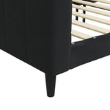 Day Bed without Mattress Black 90x190 cm Velvet