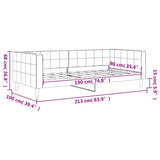 Day Bed without Mattress Black 90x190 cm Velvet - Low Angle