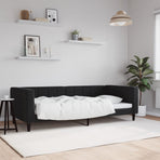 Day Bed without Mattress Black 90x190 cm Velvet