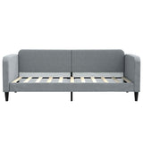 Day Bed without Mattress Light Grey 90x190 cm Fabric - Side View