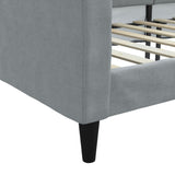 Day Bed without Mattress Light Grey 90x190 cm Fabric - Rear View