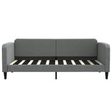Day Bed without Mattress Dark Grey 90x190 cm Fabric - Side View