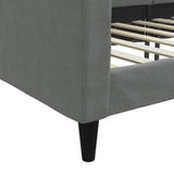 Day Bed without Mattress Dark Grey 90x190 cm Fabric - Rear View