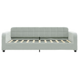 Day Bed without Mattress Light Grey 90x190 cm Velvet - Side View