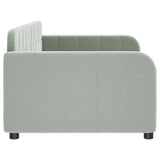 Day Bed without Mattress Light Grey 90x190 cm Velvet - Top-Down View