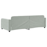 Day Bed without Mattress Light Grey 90x190 cm Velvet - 45-Degree Angle