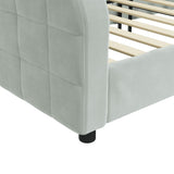 Day Bed without Mattress Light Grey 90x190 cm Velvet - Rear View