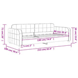 Day Bed without Mattress Light Grey 90x190 cm Velvet