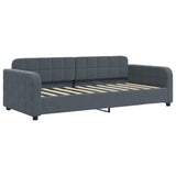 Day Bed without Mattress Dark Grey 90x190 cm Velvet - Front View