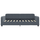 Day Bed without Mattress Dark Grey 90x190 cm Velvet - Side View