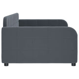 Day Bed without Mattress Dark Grey 90x190 cm Velvet - Top-Down View