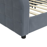 Day Bed without Mattress Dark Grey 90x190 cm Velvet - Rear View
