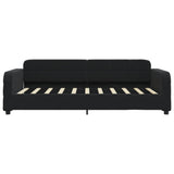 Day Bed without Mattress Black 90x190 cm Velvet