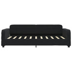 Day Bed without Mattress Black 90x190 cm Velvet