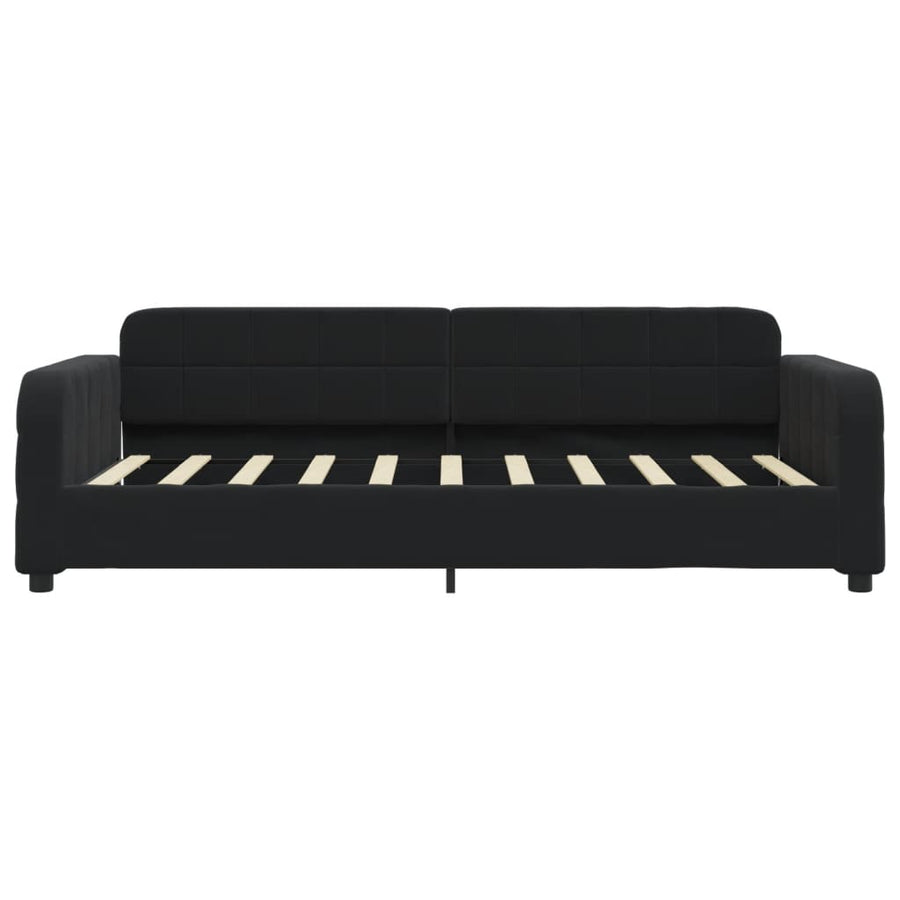Day Bed without Mattress Black 90x190 cm Velvet