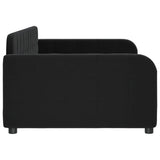 Day Bed without Mattress Black 90x190 cm Velvet - Top-Down View
