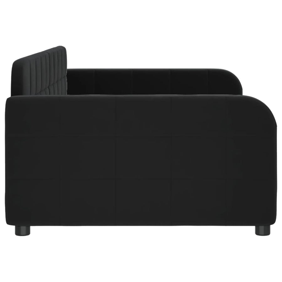 Day Bed without Mattress Black 90x190 cm Velvet