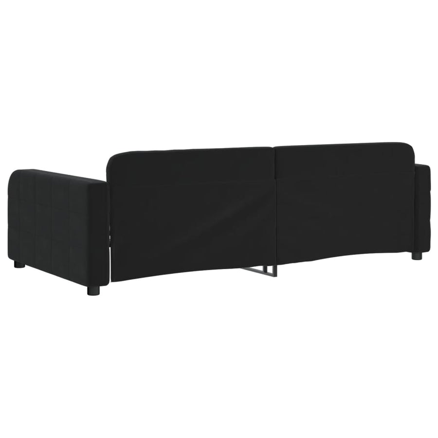 Day Bed without Mattress Black 90x190 cm Velvet