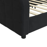 Day Bed without Mattress Black 90x190 cm Velvet - Rear View