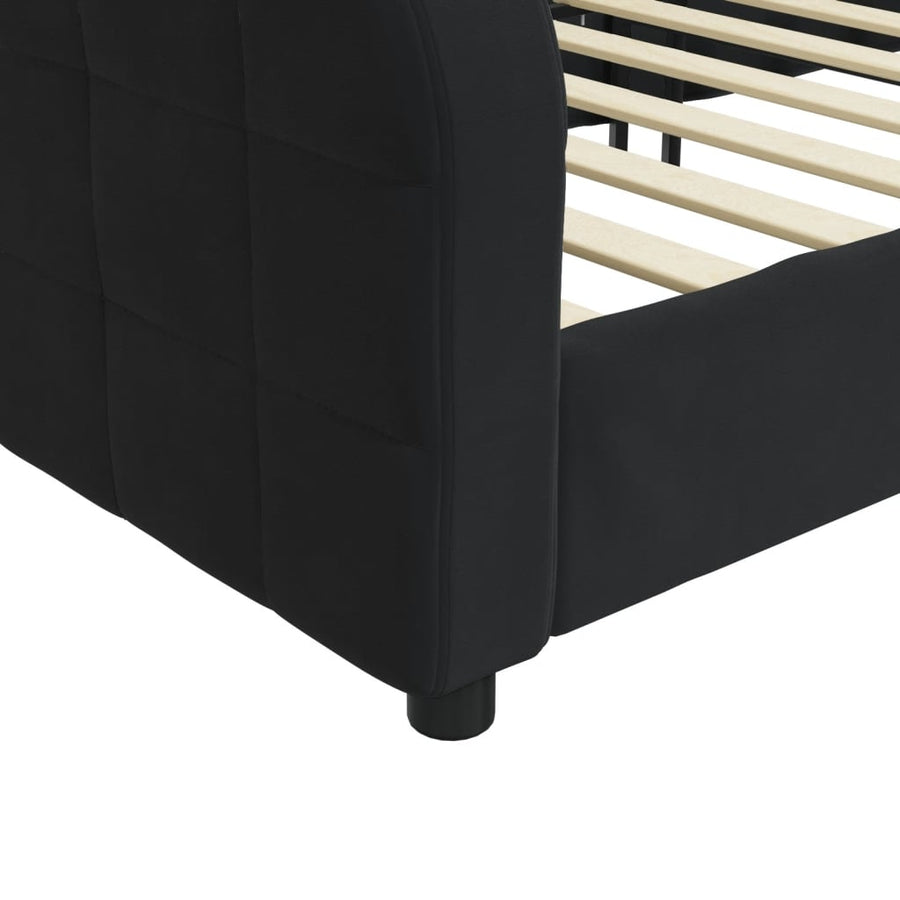 Day Bed without Mattress Black 90x190 cm Velvet