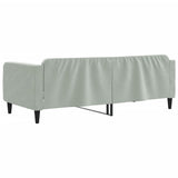 Day Bed without Mattress Light Grey 90x190 cm Velvet