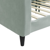Day Bed without Mattress Light Grey 90x190 cm Velvet - Rear View