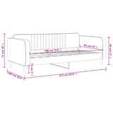 Day Bed without Mattress Light Grey 90x190 cm Velvet