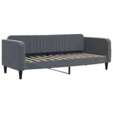 Day Bed without Mattress Dark Grey 90x190 cm Velvet